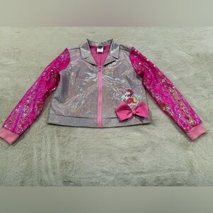 JoJo Siwa Unicorn Pink and Sequin Jacket For Little Girls. Size 14-16.